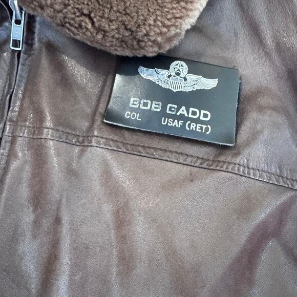 Vintage Flight Jacket Mouton Collar Deerskin Leather Colonel Vietnam size 44 XL - Picture 3 of 6